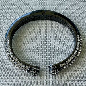 Joan Boyce pave Kissable Cuff Crystal Bracelet Grey. NWOT